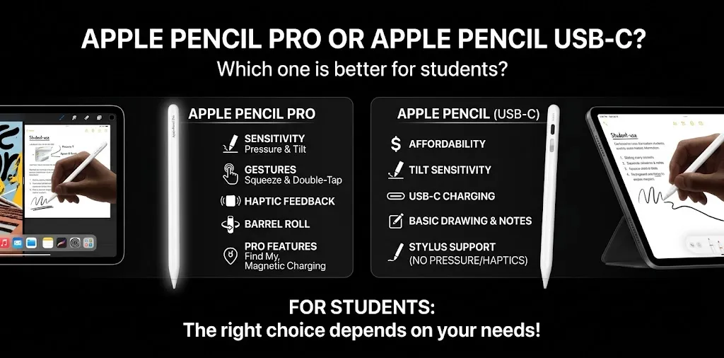 Apple Pencil Pro or Apple Pencil USB-C Which one is better for students